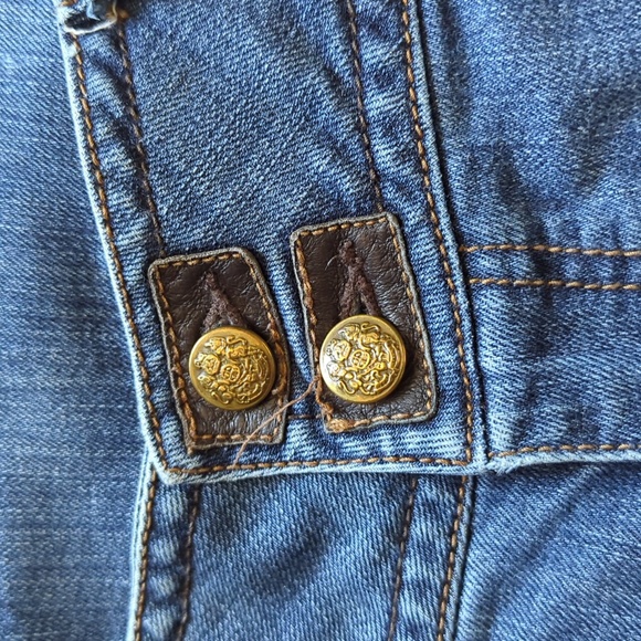 Leather trimmed flare leg jeans - Picture 6 of 10